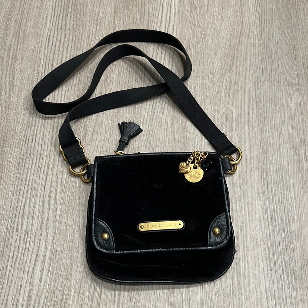 Juicy Couture Velvet Leather Crossbody Bag
